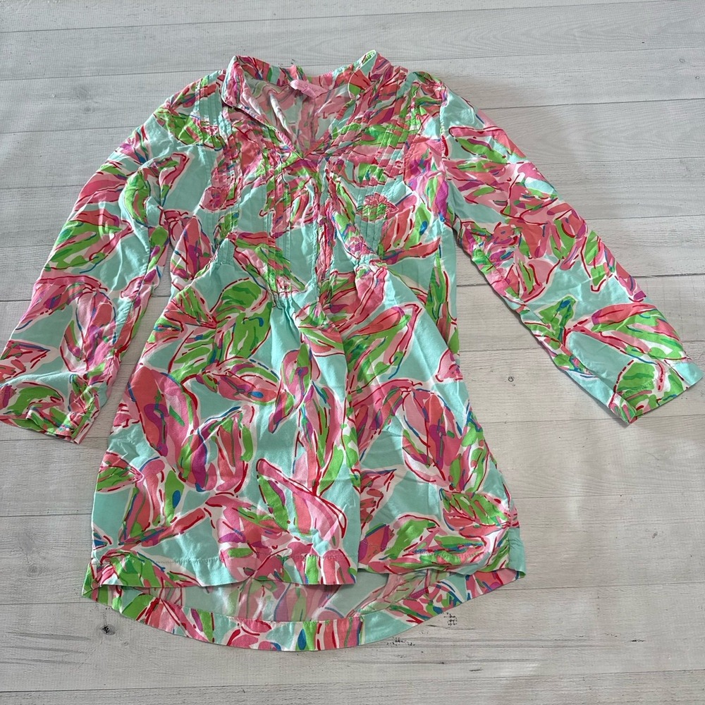 LILLY PULITZER‎ Dorothy Top In The Vias Tunic Long Sleeve women's XS